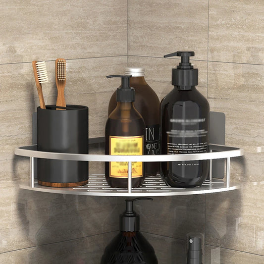 CleanShelf™ No-Drill Bathroom Corner Rack – Wall Mounted Shower Organizer Shelf for Shampoo, Soap & Bathroom Storage